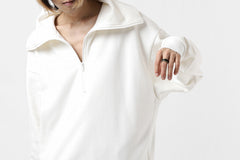 画像をギャラリービューアに読み込む, Y's HIGH-COLLAR HALF ZIP SWEAT SHIRT (WHITE)