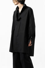 画像をギャラリービューアに読み込む, Y's TIE COLLAR LONG SHIRT / COTTON BROAD (BLACK)