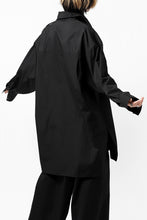 画像をギャラリービューアに読み込む, Y's TIE COLLAR LONG SHIRT / COTTON BROAD (BLACK)
