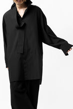 画像をギャラリービューアに読み込む, Y's TIE COLLAR LONG SHIRT / COTTON BROAD (BLACK)