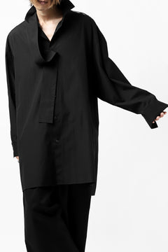 画像をギャラリービューアに読み込む, Y's TIE COLLAR LONG SHIRT / COTTON BROAD (BLACK)