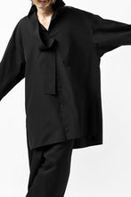 画像をギャラリービューアに読み込む, Y's TIE COLLAR LONG SHIRT / COTTON BROAD (BLACK)