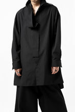 画像をギャラリービューアに読み込む, Y's TIE COLLAR LONG SHIRT / COTTON BROAD (BLACK)
