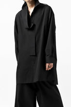 画像をギャラリービューアに読み込む, Y's TIE COLLAR LONG SHIRT / COTTON BROAD (BLACK)