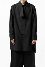 画像をギャラリービューアに読み込む, Y's TIE COLLAR LONG SHIRT / COTTON BROAD (BLACK)