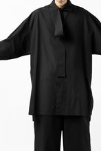画像をギャラリービューアに読み込む, Y's TIE COLLAR LONG SHIRT / COTTON BROAD (BLACK)