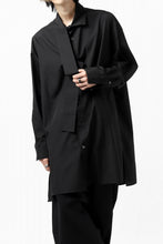 画像をギャラリービューアに読み込む, Y's TIE COLLAR LONG SHIRT / COTTON BROAD (BLACK)