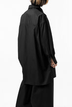 画像をギャラリービューアに読み込む, Y's TIE COLLAR LONG SHIRT / COTTON BROAD (BLACK)