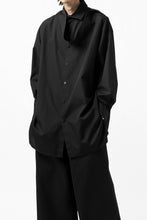 画像をギャラリービューアに読み込む, Y's TIE COLLAR LONG SHIRT / COTTON BROAD (BLACK)
