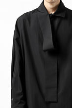 画像をギャラリービューアに読み込む, Y's TIE COLLAR LONG SHIRT / COTTON BROAD (BLACK)