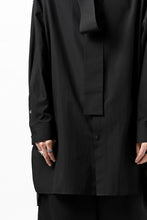 画像をギャラリービューアに読み込む, Y's TIE COLLAR LONG SHIRT / COTTON BROAD (BLACK)
