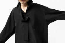 画像をギャラリービューアに読み込む, Y's TIE COLLAR LONG SHIRT / COTTON BROAD (BLACK)