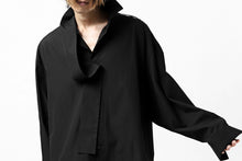 画像をギャラリービューアに読み込む, Y's TIE COLLAR LONG SHIRT / COTTON BROAD (BLACK)
