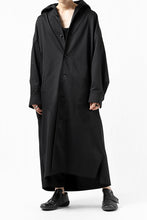 画像をギャラリービューアに読み込む, Y's HIGH-COLLAR LONG COAT / SOFT TWILL (BLACK)