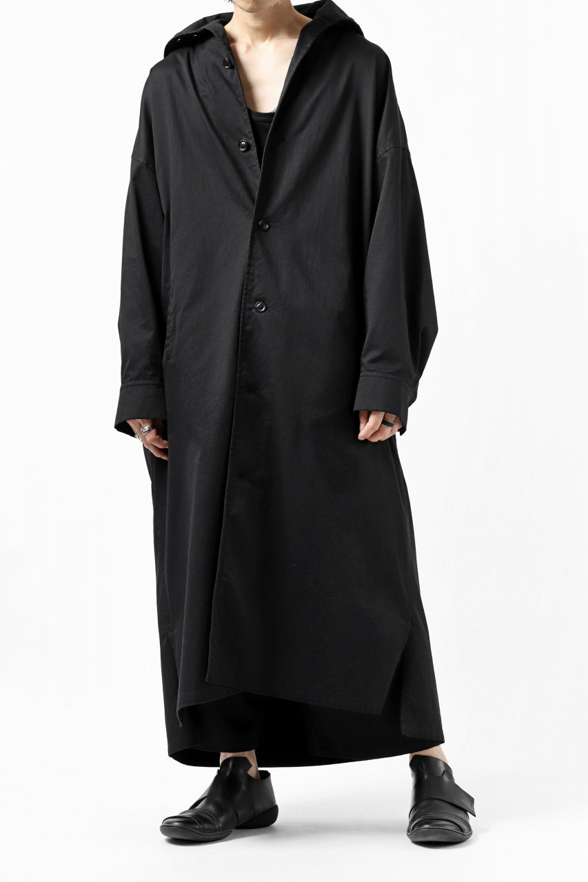 画像をギャラリービューアに読み込む, Y's HIGH-COLLAR LONG COAT / SOFT TWILL (BLACK)
