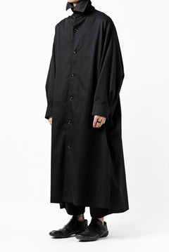 画像をギャラリービューアに読み込む, Y's HIGH-COLLAR LONG COAT / SOFT TWILL (BLACK)