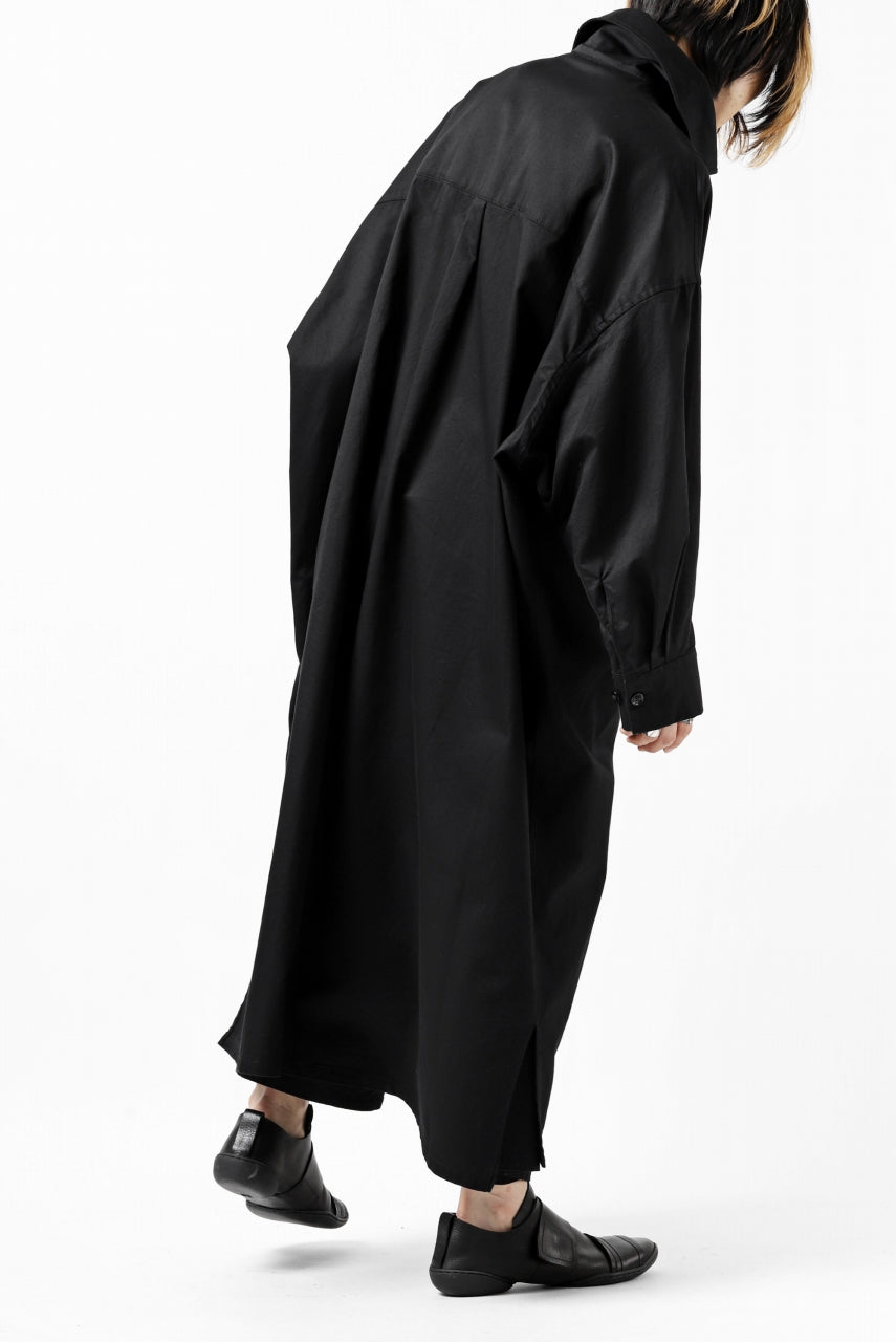 画像をギャラリービューアに読み込む, Y's HIGH-COLLAR LONG COAT / SOFT TWILL (BLACK)
