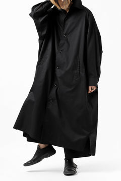画像をギャラリービューアに読み込む, Y's HIGH-COLLAR LONG COAT / SOFT TWILL (BLACK)