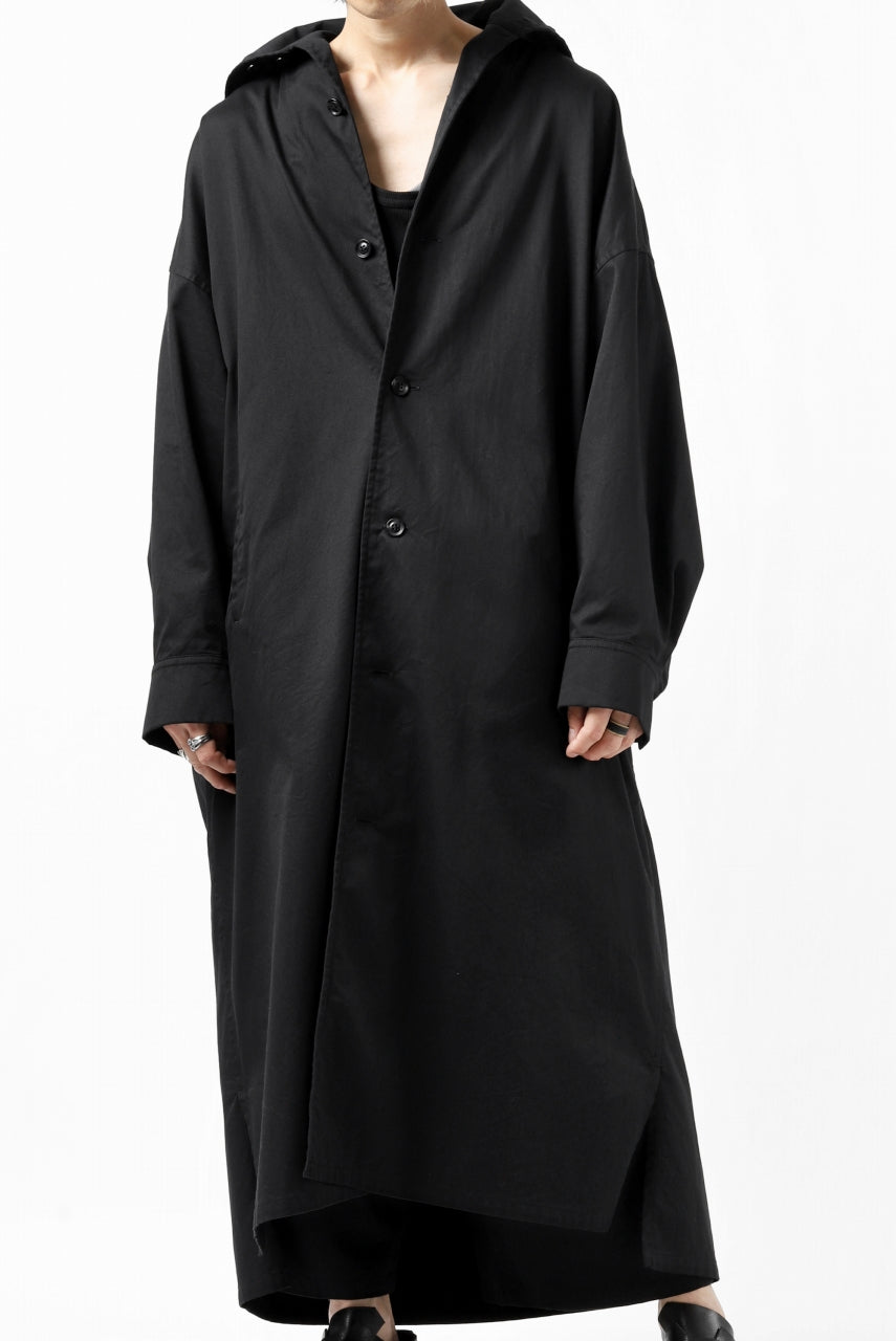 画像をギャラリービューアに読み込む, Y's HIGH-COLLAR LONG COAT / SOFT TWILL (BLACK)