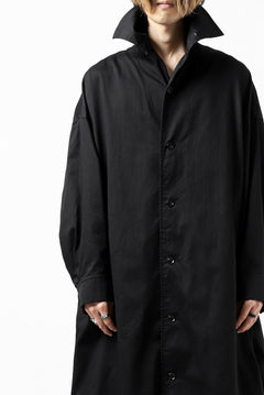 画像をギャラリービューアに読み込む, Y's HIGH-COLLAR LONG COAT / SOFT TWILL (BLACK)