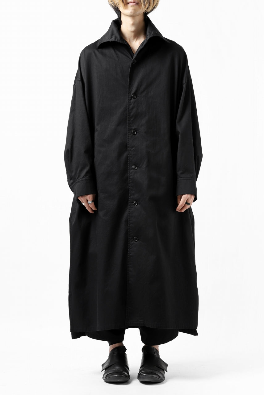 画像をギャラリービューアに読み込む, Y's HIGH-COLLAR LONG COAT / SOFT TWILL (BLACK)