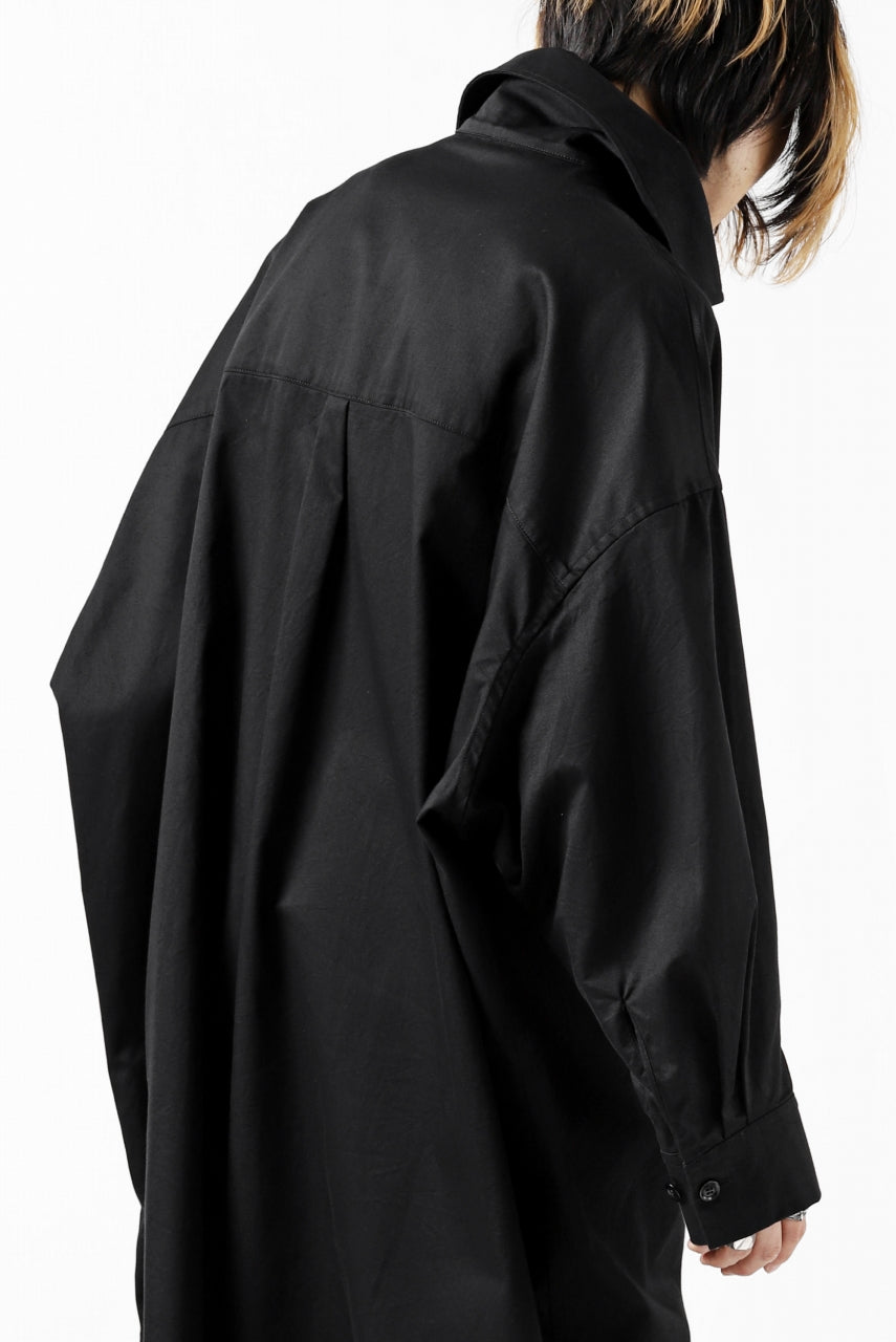 画像をギャラリービューアに読み込む, Y's HIGH-COLLAR LONG COAT / SOFT TWILL (BLACK)