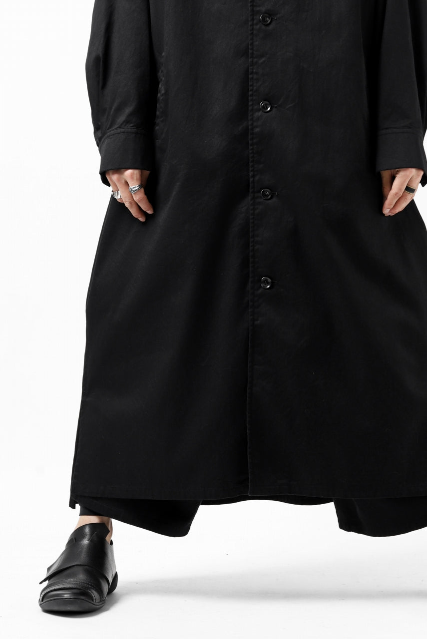画像をギャラリービューアに読み込む, Y's HIGH-COLLAR LONG COAT / SOFT TWILL (BLACK)
