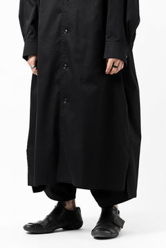画像をギャラリービューアに読み込む, Y's HIGH-COLLAR LONG COAT / SOFT TWILL (BLACK)