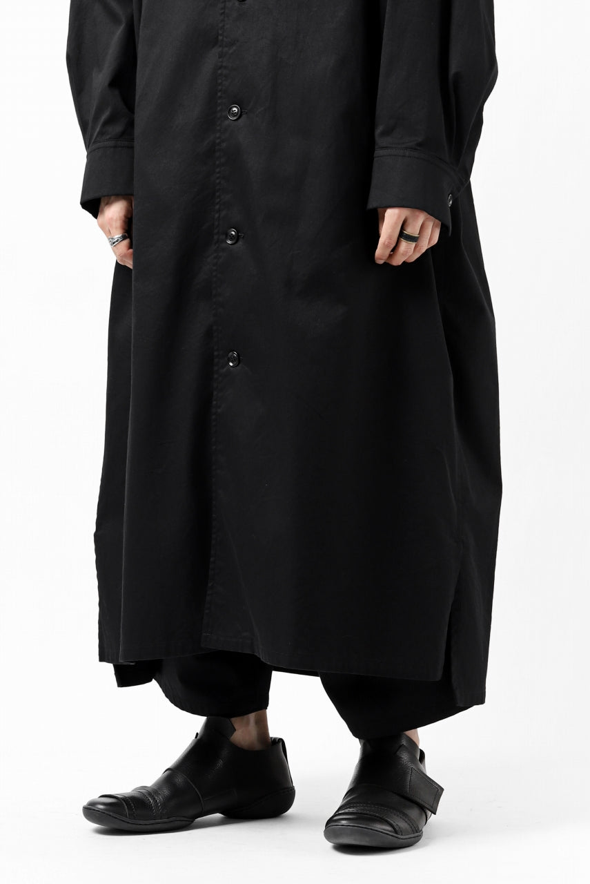 画像をギャラリービューアに読み込む, Y's HIGH-COLLAR LONG COAT / SOFT TWILL (BLACK)