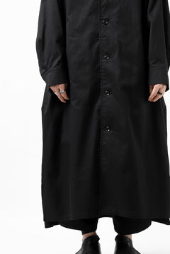 画像をギャラリービューアに読み込む, Y's HIGH-COLLAR LONG COAT / SOFT TWILL (BLACK)