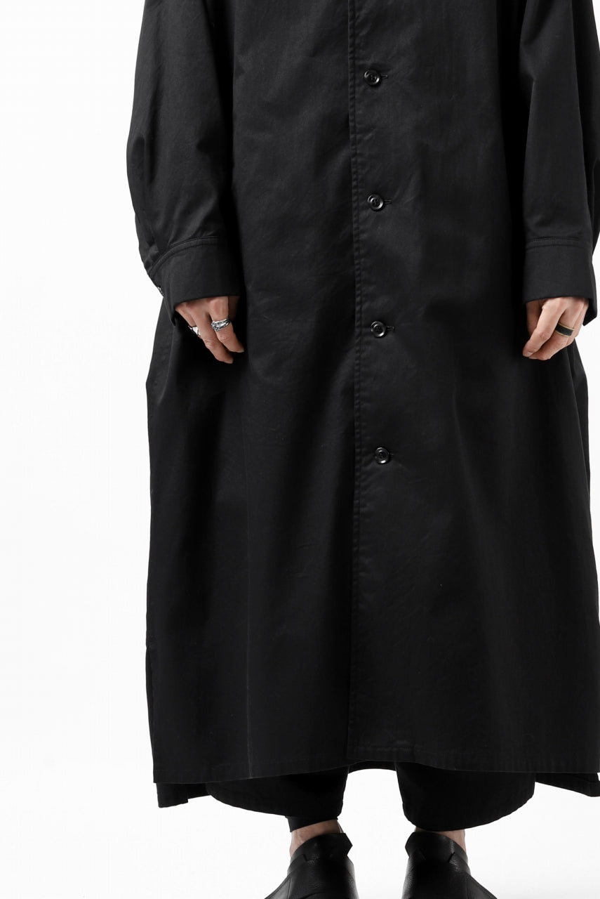 画像をギャラリービューアに読み込む, Y's HIGH-COLLAR LONG COAT / SOFT TWILL (BLACK)