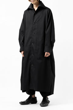 画像をギャラリービューアに読み込む, Y's HIGH-COLLAR LONG COAT / SOFT TWILL (BLACK)