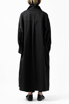 画像をギャラリービューアに読み込む, Y's HIGH-COLLAR LONG COAT / SOFT TWILL (BLACK)