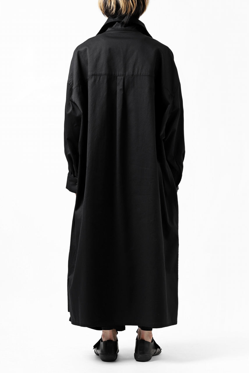 画像をギャラリービューアに読み込む, Y's HIGH-COLLAR LONG COAT / SOFT TWILL (BLACK)