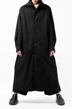 画像をギャラリービューアに読み込む, Y's HIGH-COLLAR LONG COAT / SOFT TWILL (BLACK)