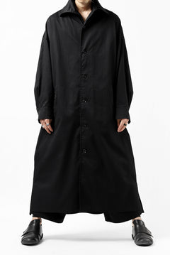 画像をギャラリービューアに読み込む, Y's HIGH-COLLAR LONG COAT / SOFT TWILL (BLACK)