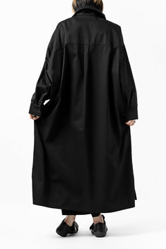 画像をギャラリービューアに読み込む, Y's HIGH-COLLAR LONG COAT / SOFT TWILL (BLACK)