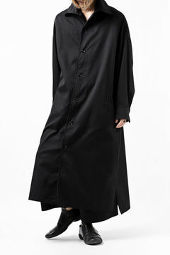 画像をギャラリービューアに読み込む, Y's HIGH-COLLAR LONG COAT / SOFT TWILL (BLACK)