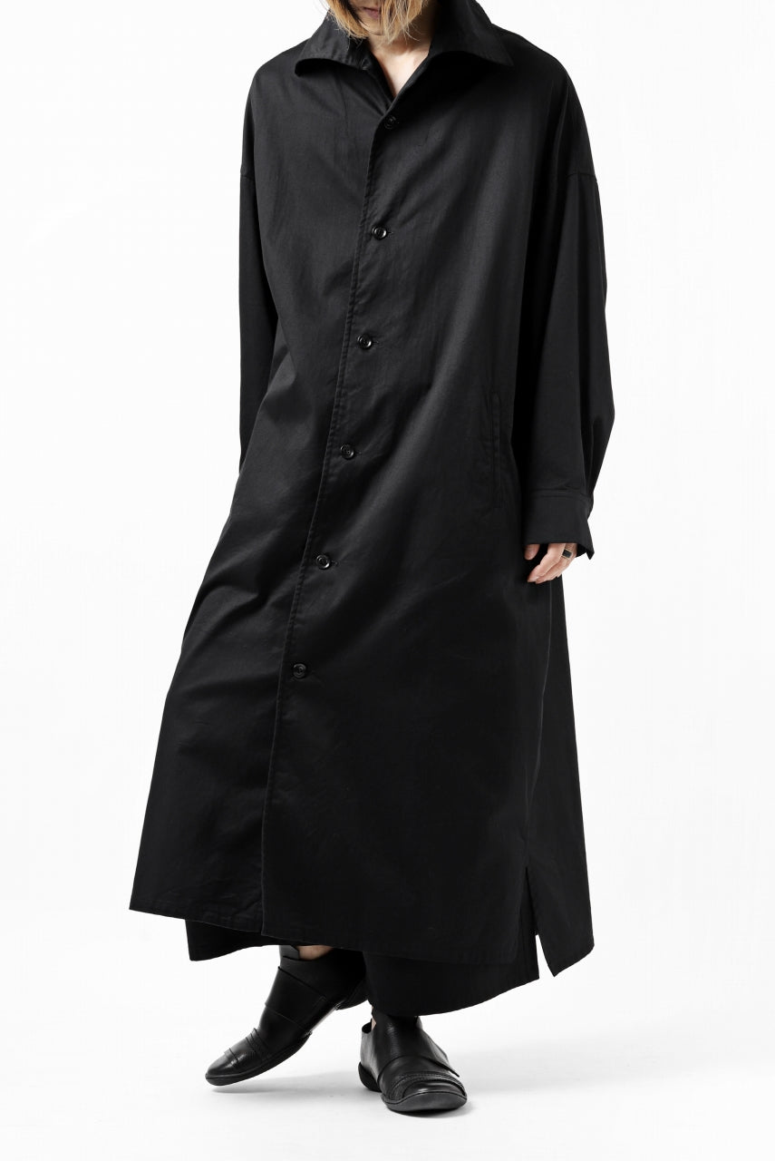 画像をギャラリービューアに読み込む, Y's HIGH-COLLAR LONG COAT / SOFT TWILL (BLACK)