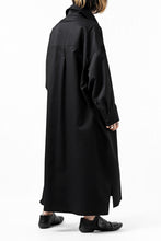 画像をギャラリービューアに読み込む, Y's HIGH-COLLAR LONG COAT / SOFT TWILL (BLACK)