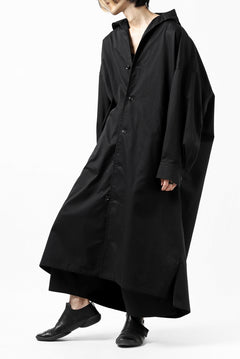 画像をギャラリービューアに読み込む, Y's HIGH-COLLAR LONG COAT / SOFT TWILL (BLACK)