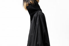 画像をギャラリービューアに読み込む, Y's HIGH-COLLAR LONG COAT / SOFT TWILL (BLACK)