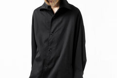 画像をギャラリービューアに読み込む, Y's HIGH-COLLAR LONG COAT / SOFT TWILL (BLACK)