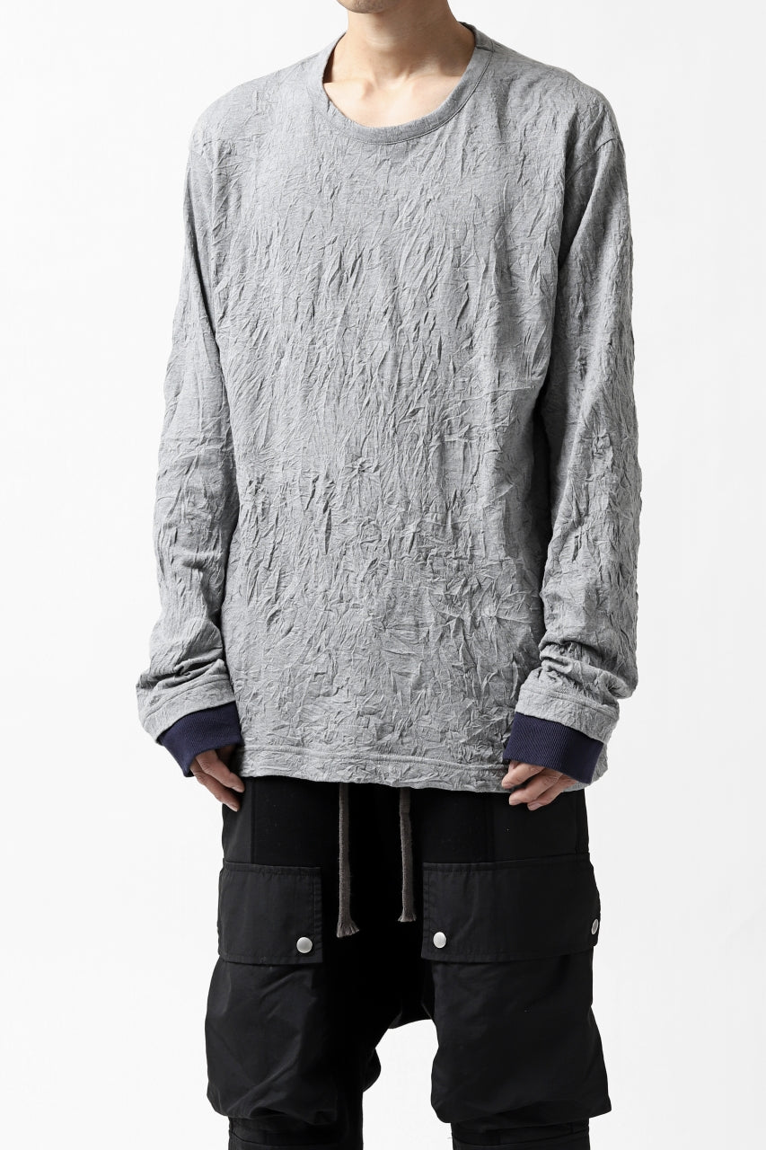 画像をギャラリービューアに読み込む, Y's BASIC LONG SLEEVE TEE / PLAIN STITCH WRINKLE (GREY)