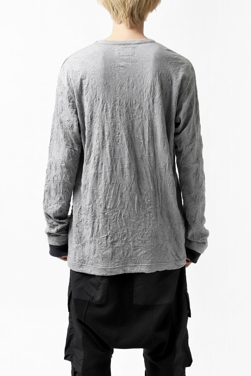 画像をギャラリービューアに読み込む, Y's BASIC LONG SLEEVE TEE / PLAIN STITCH WRINKLE (GREY)