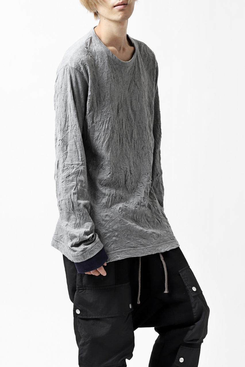 画像をギャラリービューアに読み込む, Y's BASIC LONG SLEEVE TEE / PLAIN STITCH WRINKLE (GREY)