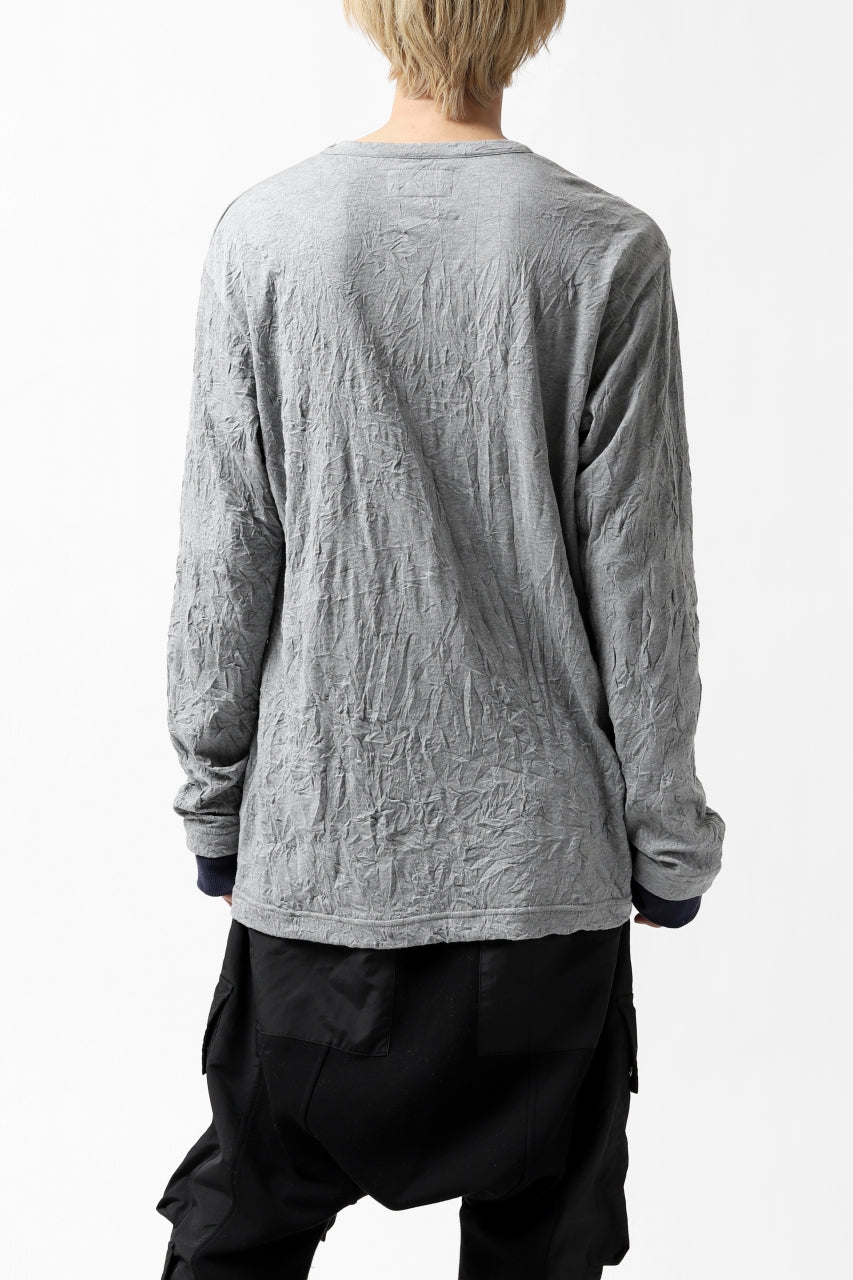 画像をギャラリービューアに読み込む, Y's BASIC LONG SLEEVE TEE / PLAIN STITCH WRINKLE (GREY)