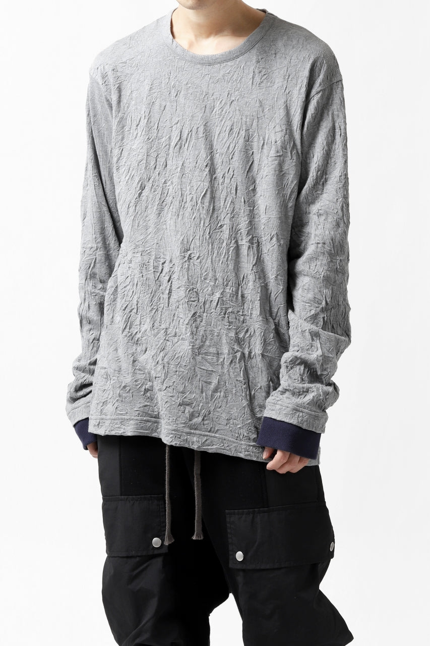 画像をギャラリービューアに読み込む, Y's BASIC LONG SLEEVE TEE / PLAIN STITCH WRINKLE (GREY)