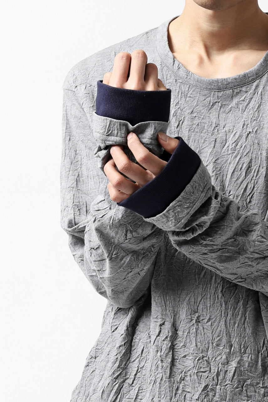 画像をギャラリービューアに読み込む, Y's BASIC LONG SLEEVE TEE / PLAIN STITCH WRINKLE (GREY)
