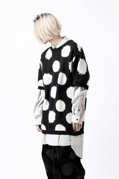 画像をギャラリービューアに読み込む, Y&#39;s.... HALF SLEEVE KNIT TOPS / DOTS JACQUARD (BLACK)